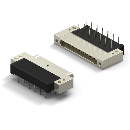 PCB Right Angle Single Row Plated Thru Hole Metal Shell (Style 8) Nano Connectors